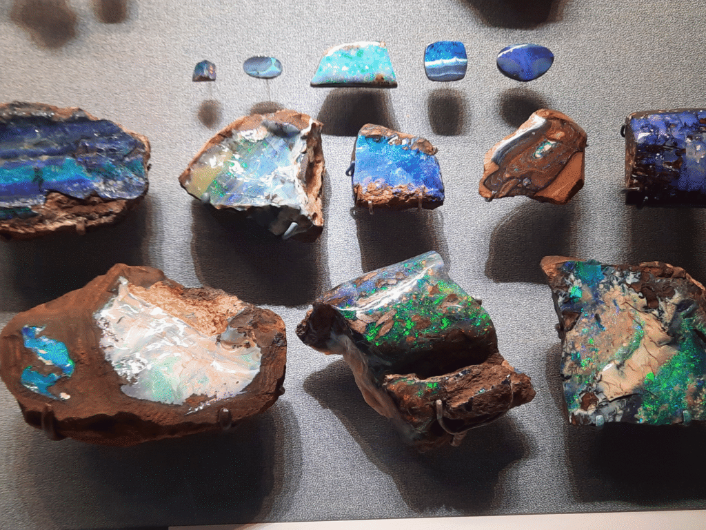 Opals in the Gem and Mineral Hall, American Museum of Natural History, NYC