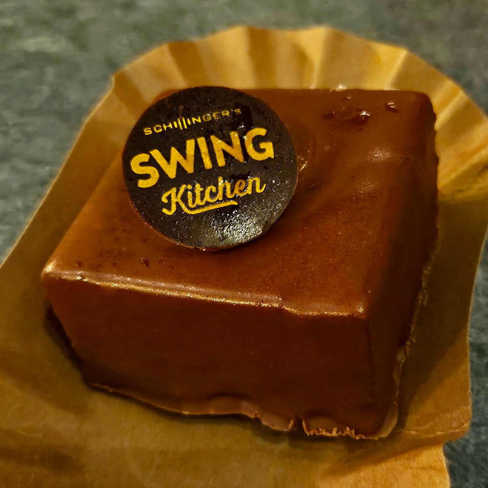 Almond-nougat cake at Swing Kitchen, Vienna