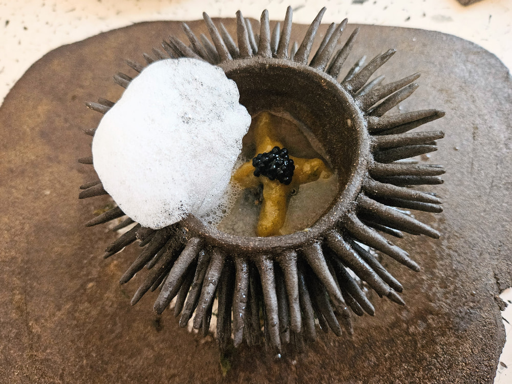 Vegan sea urchin, part of the tasting menu at Koukoumi