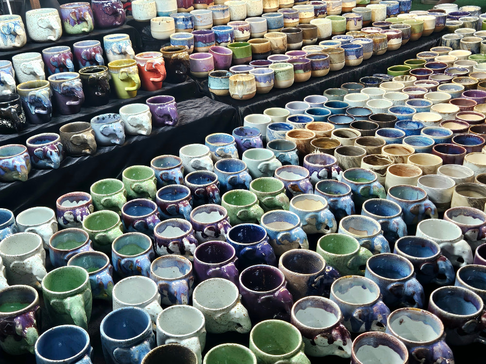 Ceramic mugs at the Chiang Mai Sunday Night Market