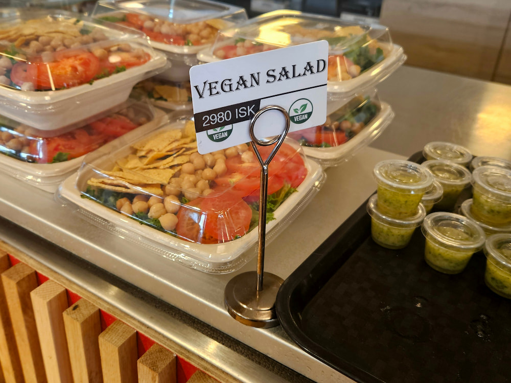 Vegan salad at the cafe at Geysir Center, Iceland (Golden Circle Tour)