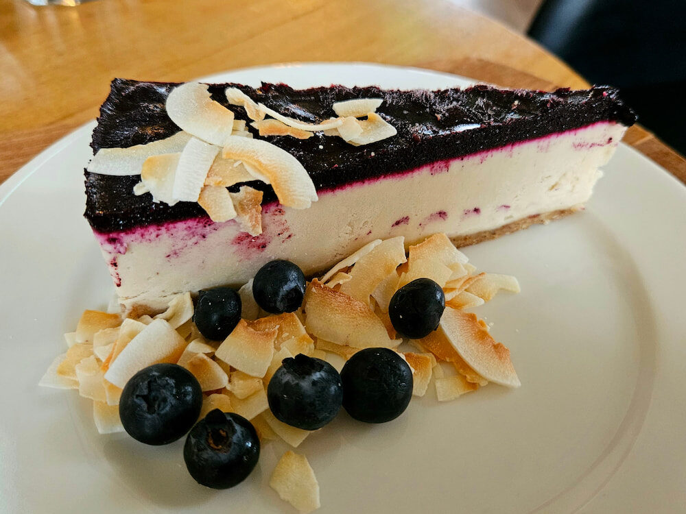 Vegan cheesecake at Mama, vegan restaurant in Reykjavik, Iceland