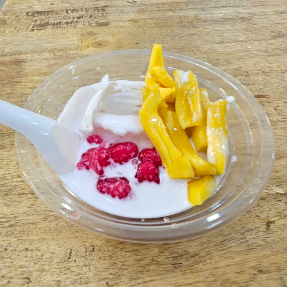 Nam Kang Sai (shaved ice with toppings) at a night market in Chiang Mai, Thailand