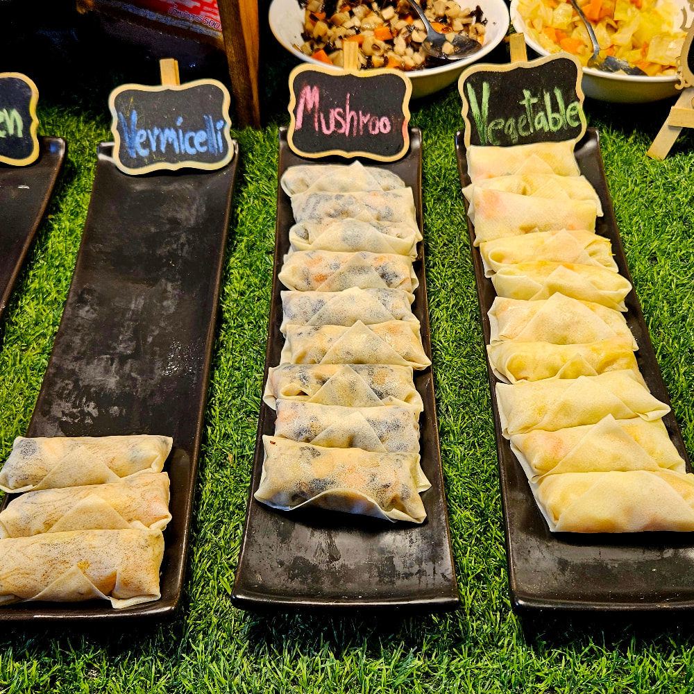Vegan spring rolls at the Chiang Mai Sunday Night Market