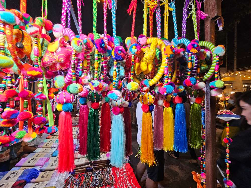 Elephants and tassels at the Chiang Mai Sunday Night Market