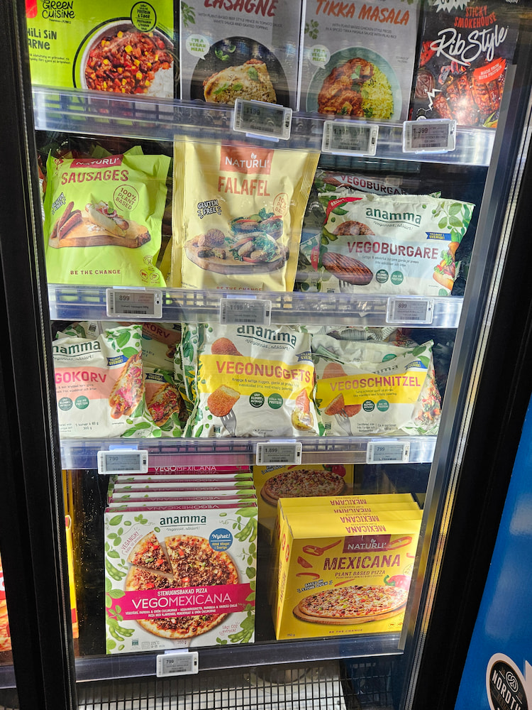 Vegan frozen products at 10/11 in Reykjavik