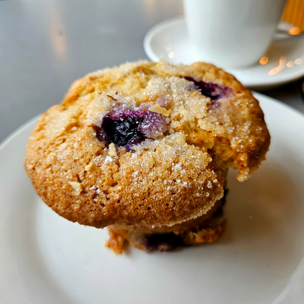 Vegan blueberry muffin at Wake and Bake, Reykjavik, Iceland