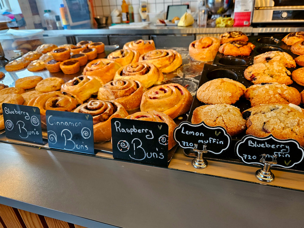 Vegan pastries at Wake and Bake, vegan-friendly cafe in Reykjavik, Iceland